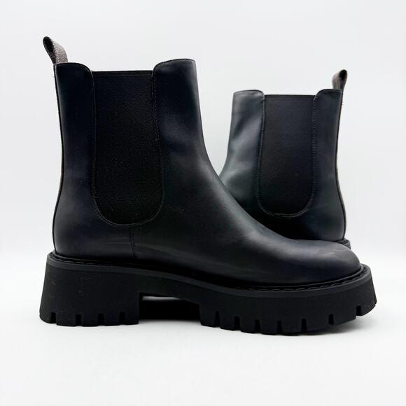 Michael Michael Kors Womens Asher Bootie US 8M Black Brown Leather Lug Ankle NIB - Picture 4 of 13